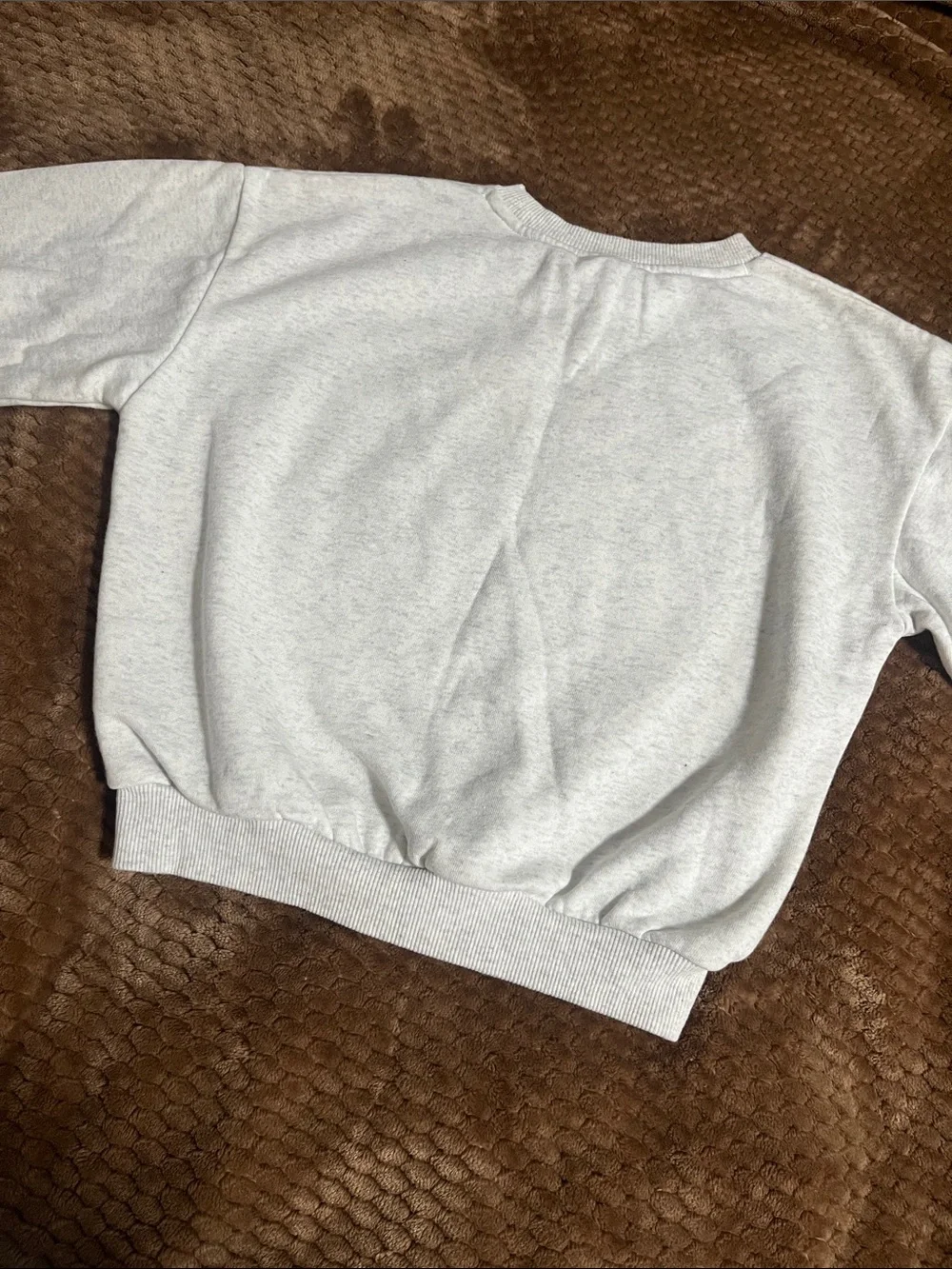 Nike Kids Light Heather Gray Sweatshirt & Joggers with Taupe Swoosh
